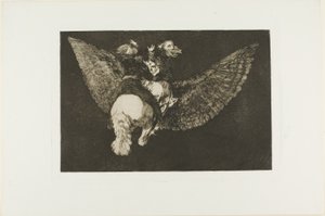 Gi avkall på vennen som dekker deg med vingene og biter deg med nebbet, tallerken fem fra Los Proverbios av Francisco Jose de Goya y Lucientes