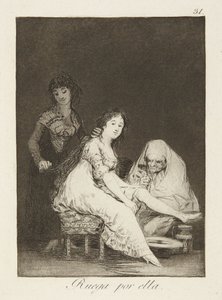 Hun ber for henne, plansje 31 fra Los Caprichos av Francisco Jose de Goya y Lucientes