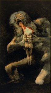 Saturn fortærer en av sine sønner av Francisco de Goya