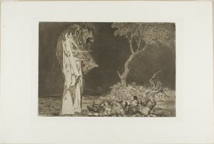 Soldiers Frightened by a Phantom, fra Disparates, publisert som plate 2 i Los Proverbios av Francisco Jose de Goya y Lucientes
