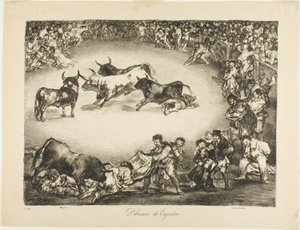 Spansk underholdning, fra The Bulls of Bordeaux av Francisco Jose de Goya y Lucientes