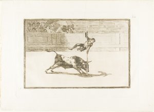 The Agility and Audacity of Juanito Apinani i ringen i Madrid, plate 20 fra The Art of Bullfighting av Francisco Jose de Goya y Lucientes