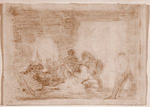 The Disasters of War: En mann vitne til voldtekten av sin kone (Tegning av Francisco de Goya