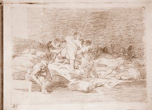 The Disasters of War: Og de også (forberedende tegning av Francisco de Goya