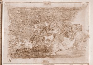 The Disasters of War: Og dette også (forberedende tegning av Francisco de Goya
