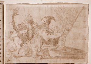 The Disasters of War: Farandole of charlatans (forberedende tegning av Francisco de Goya