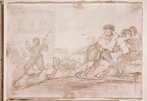 The Disasters of War: Han fortjente det (forberedende tegning av Francisco de Goya
