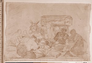 The Disasters of War: Merkelig hengivenhet (forberedende tegning av Francisco de Goya