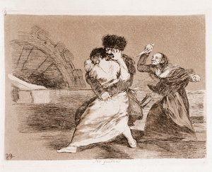 The Disasters of War : De vil ikke (etsing fra en forberedende tegning av Francisco de Goya