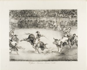 Den berømte amerikaneren, Mariano Ceballos, fra The Bulls of Bordeaux av Francisco Jose de Goya y Lucientes