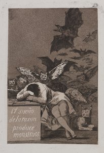 Fornuftens søvn produserer monstre av Francisco de Goya