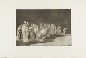 Det er noe under sekkstoffet, dvs. du kan ikke dømme en mann etter klærne hans, plate åtte fra Los Proverbios av Francisco Jose de Goya y Lucientes