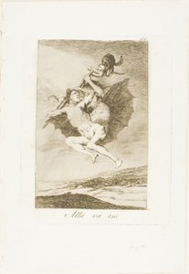 There it Goes, plate 66 fra Los Caprichos av Francisco Jose de Goya y Lucientes
