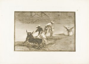 They Play Another with the Cape in an Enclosure, plate fire fra The Art of Bullfighting av Francisco Jose de Goya y Lucientes