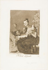 De spinner fint, tallerken 44 fra Los Caprichos av Francisco Jose de Goya y Lucientes