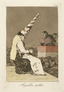 Disse støvflekkene, plate 23 fra "Los Caprichos" av Francisco de Goya