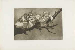 Å gå blant grenene, dvs. å snakke gjennom hatten sin, plate tre fra Los Proverbios av Francisco Jose de Goya y Lucientes