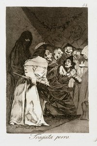 Svelg det, hund (Caprichos 58) av Francisco Jose de Goya y Lucientes