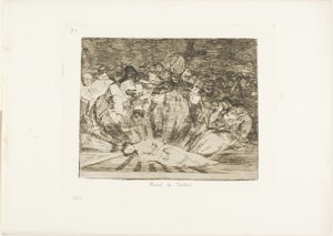 Truth has died, plate 79 fra The Disasters of War av Francisco Jose de Goya y Lucientes