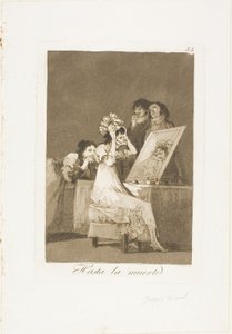 Inntil døden, plate 55 fra Los Caprichos av Francisco Jose de Goya y Lucientes
