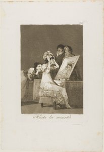 Inntil døden, plate 55 fra Los Caprichos av Francisco Jose de Goya y Lucientes