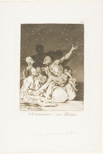 Når dagen bryter, vil vi være av, tallerken 71 fra Los Caprichos av Francisco Jose de Goya y Lucientes
