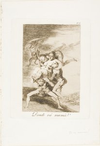 Hvor skal mor?, plate 65 fra Los Caprichos av Francisco Jose de Goya y Lucientes
