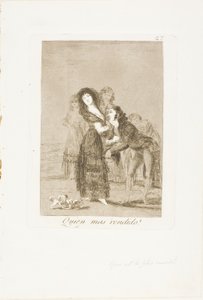 Hvem av dem er mer overvunnet?, plate 27 fra Los Caprichos av Francisco Jose de Goya y Lucientes