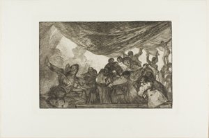 Uten å anbefale seg selv verken til Gud eller djevelen, plate 15 fra Los Proverbios av Francisco Jose de Goya y Lucientes