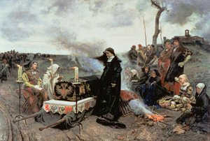 Joanna den gale (1479-1555) ledsager kisten til Filip den kjekke (1478-1506) til Cartuja de Miraflores i Granada, 1877