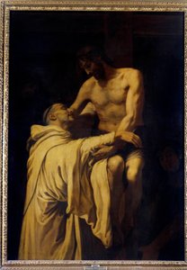 Kristus tar St. Bernard av Clairvaux (San Bernardo di Chiaravalle) (1090-1153) i armene Maleri av Francisco Ribalta (1565-1628) 1621 Søn. 1,58x1,13 m Madrid, Musee du Prado