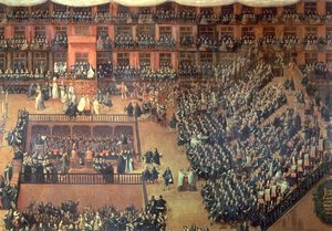 Auto de Fe på Plaza Mayor, Madrid, 30. juni 1680 (detalj)