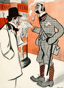 En franskmann forteller en engelskmann hvordan han skulle kle seg til Operaen, 1903. av Francisco Sancha y Lengo