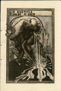 Illustrasjon av Francisco Sancha Lengo (1874-1936) - Flyvende blad, ca. 1915 - 14. -18. krigen, Tyskland Preussen, Sølv, krigerske og symboler, Spansk språk, Utenlandsk presse av Francisco Sancha y Lengo