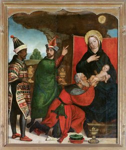 The Adoration of the Magi - Comontes, Francisco de (aktiv 1524-1565) - 1535-1540 - Olje på tre - 129x103 - Museo de Bellas Artes, Salamanca