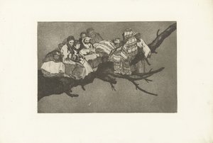 latterlig dårskap Uensartet latterliggjøring Los Disparates (The follies) (serietittel) Los Proverbios (Ordspråkene) (serietittel) av Francisco de Goya