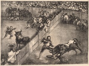 Tyrekamp i en delt ring av Francisco de Goya