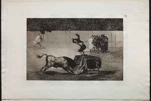Bullfights: Another Madness of his in the Same Ring, 1876. av Francisco de Goya