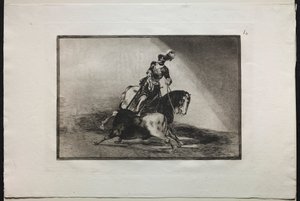 Tyrefekting: Charles V som spyd en okse av Francisco de Goya