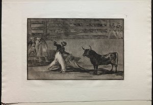 Tyrekamp: Opprinnelsen til harpuner eller flagg av Francisco de Goya