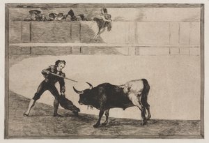 Tyrekamp: Pedro Romeo dreper den stansede oksen av Francisco de Goya