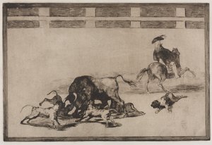 Bullfights: They Loose Dogs on the Bull av Francisco de Goya