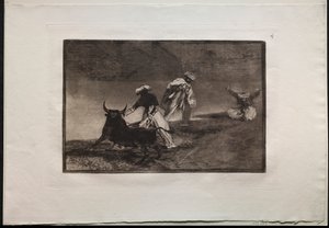 Bullfights: They Play Another with the Cape in an Enclosure, 1876. av Francisco de Goya