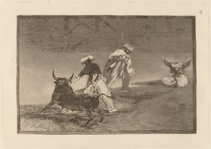 Capean otro encerrado (They Play Another with the Cape in an Enclosure) av Francisco de Goya