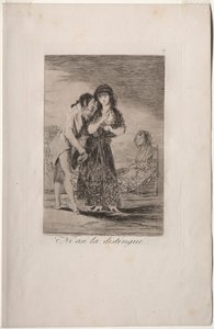 Caprichos: Selv dermed kan han ikke få henne ut. av Francisco de Goya