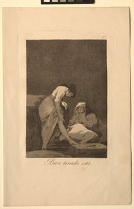 Caprichos: Den er pent strukket. av Francisco de Goya