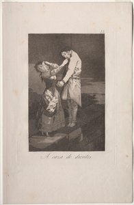 Caprichos: Ut på jakt etter tenner. av Francisco de Goya