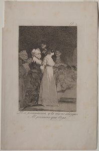 Caprichos: De sier ja og gir hånden til den som kommer først.. av Francisco de Goya