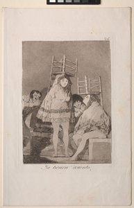 Caprichos: De har allerede et sete (dvs. nederst) av Francisco de Goya