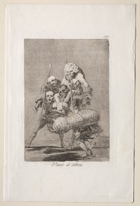 Caprichos: Hva man gjør mot en annen. av Francisco de Goya